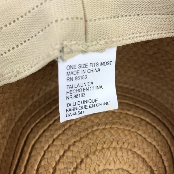 NWT Capelli New York : size : OS : Tan Woven floral floppy beach summer sun hat - Picture 6 of 8